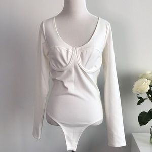 Fleur du mal underwire white long sleeve bodysuit